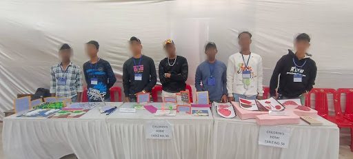 children with their project